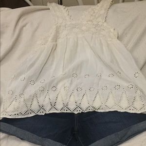 American Eagle Outfitters Eyelet Tank Top